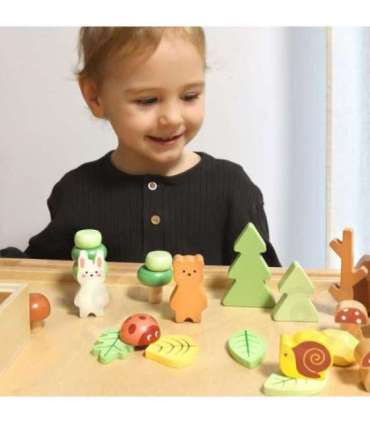 TOOKY TOY Лесной набор - пирамидка, кубики и фигурки