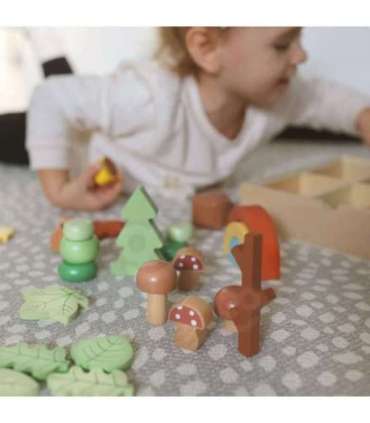 TOOKY TOY Лесной набор - пирамидка, кубики и фигурки