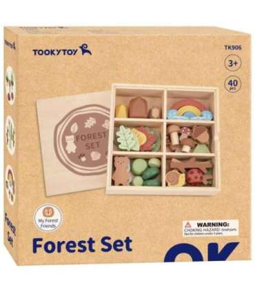 TOOKY TOY Лесной набор - пирамидка, кубики и фигурки