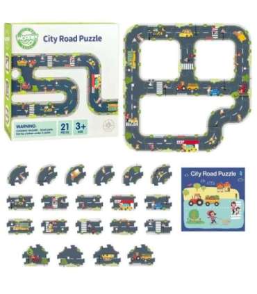 WOOPIE GREEN Tee-pusle lastele — kiirtee makett, 21 osa, FSC-sertifitseeritud