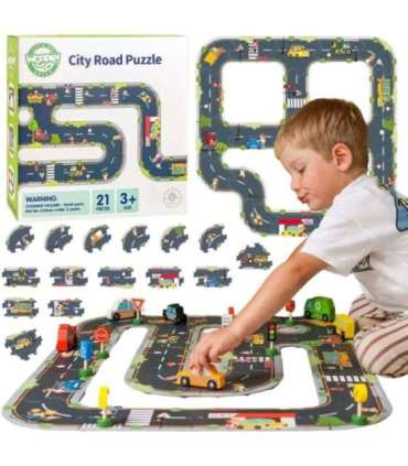 WOOPIE GREEN Tee-pusle lastele — kiirtee makett, 21 osa, FSC-sertifitseeritud