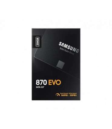 Samsung SSD 870 EVO 250 GB SSD form factor 2.5" Solid-state drive interface SATA III Read speed 560 MB/s |