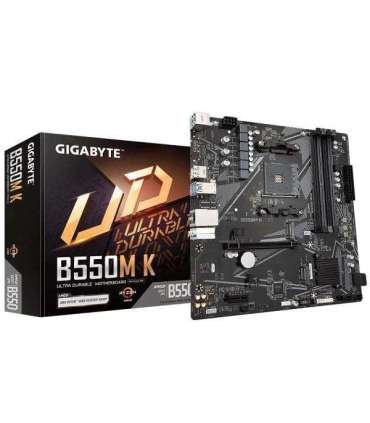 Gigabyte B550M K 1.0 M/B Processor family AMD Processor socket AM4 DDR4 DIMM Memory slots 4 Supported hard