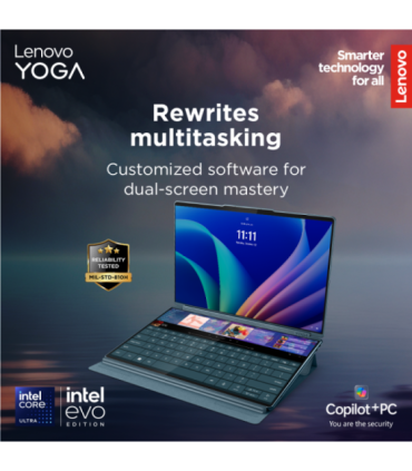 Lenovo Yoga Book 9 14IAH10 Tidal Teal 2x14 " OLED Touchscreen 2.8K WQXGA+ 2880 x 1800 pixels Intel Core