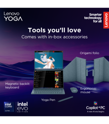 Lenovo Yoga Book 9 14IAH10 Tidal Teal 2x14 " OLED Touchscreen 2.8K WQXGA+ 2880 x 1800 pixels Intel Core