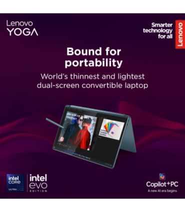 Lenovo Yoga Book 9 14IAH10 Tidal Teal 2x14 " OLED Touchscreen 2.8K WQXGA+ 2880 x 1800 pixels Intel Core