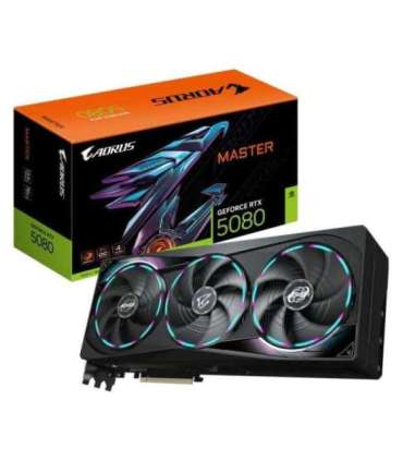 Gigabyte AORUS GeForce RTX 5080 MASTER 16G NVIDIA 16 GB GeForce RTX 5080 GDDR7 HDMI ports quantity 1 PCI-E