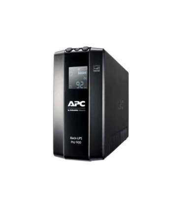 Schneider Electric APC Back-UPS Pro, Tower, 6x IEC C13 outlets, AVR, LCD, user-replaceable battery BR900MI 900 VA |