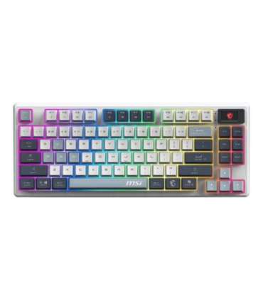 MSI FORGE GK600 TKL WIRELESS SKY Gaming Keyboard Wireless US Bluetooth 2.4 GHz, Bluetooth, USB 2.0 |