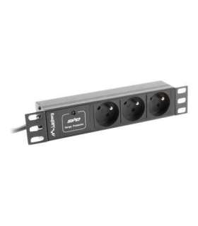 Lanberg Power Distribution Unit (PDU) 10" 1U 16A 2m 3x French Outlets PDU-03E-0200-BK