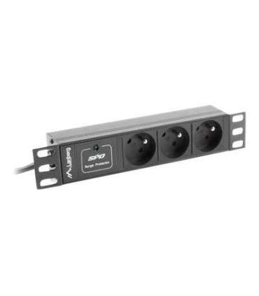 Lanberg Power Distribution Unit (PDU) 10" 1U 16A 2m 3x French Outlets PDU-03E-0200-BK