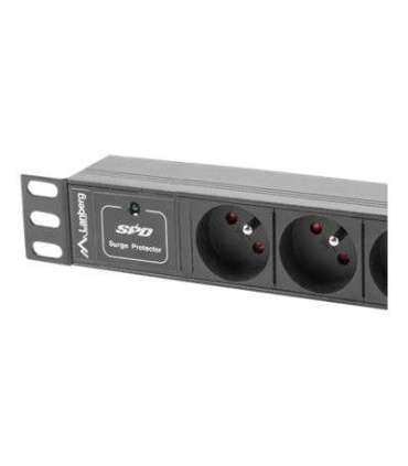 Lanberg Power Distribution Unit (PDU) 10" 1U 16A 2m 3x French Outlets PDU-03E-0200-BK