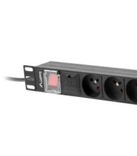 Lanberg Power Distribution Unit (PDU) 19" 1U 16A 2m 8x French Outlets PDU-08E-0200-BK