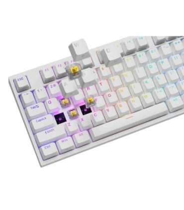 Genesis Thor 404 Mechanical Gaming Keyboard Wired US White USB Gateron Yellow Pro