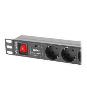 Lanberg Power Distribution unit (PDU) 19" 1U 16A 2m 7X Schuko oulets PDU-07F-0200-BK