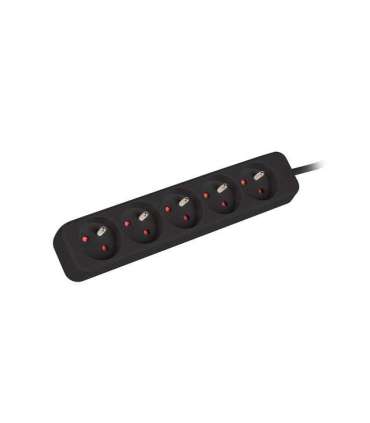 Lanberg Cable Power Strip, 5X French Outlets Quality-Grade Copper, 1.5 m PS0-05E-0150-BK