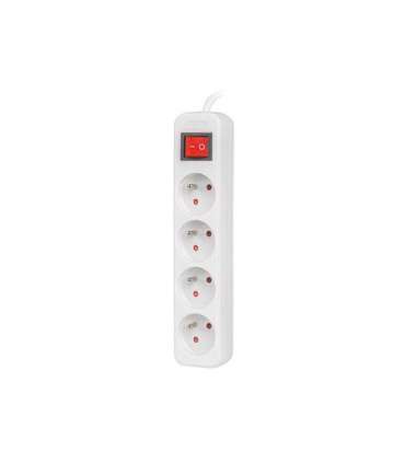 Lanberg Cable Power Strip, 4X French Outlets with Switch, Quality-Grade Copper, 1.5 m PS1-04E-0150-W