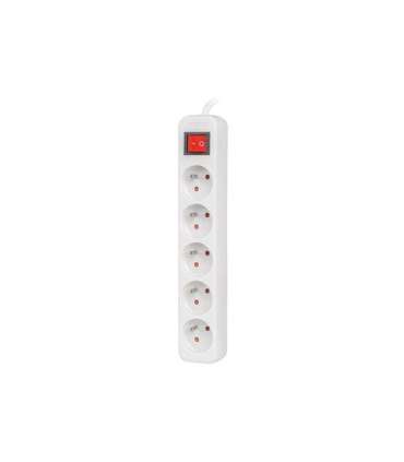 Lanberg Cable Power Strip, 5X French Outlets with Switch, Quality-Grade Copper, 1.5 m PS1-05E-0150-W