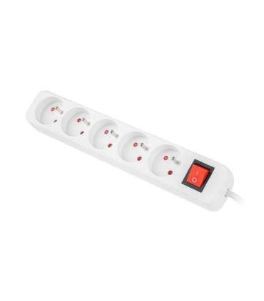 Lanberg Cable Power Strip, 5X French Outlets with Switch, Quality-Grade Copper, 1.5 m PS1-05E-0150-W