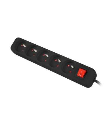 Lanberg Cable Power Strip, 5X French Outlets with Switch, Quality-Grade Copper, 1.5 m PS1-05E-0150-BK