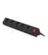 Lanberg Cable Power Strip, 5X French Outlets with Switch, Quality-Grade Copper, 1.5 m PS1-05E-0150-BK