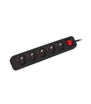 Lanberg Cable Power Strip, 5X French Outlets with Switch, Quality-Grade Copper, 1.5 m PS1-05E-0150-BK