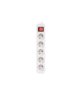 Lanberg Cable Power Strip, 5X French Outlets with Switch, Quality-Grade Copper, 3 m PS1-05E-0300-W