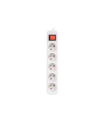 Lanberg Cable Power Strip, 5X French Outlets with Switch, Quality-Grade Copper, 3 m PS1-05E-0300-W