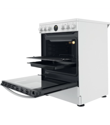 INDESIT Cooker IS67V8CHW/E Hob type Vitroceramic Oven type Electric White Width 60 cm Grilling Depth 60