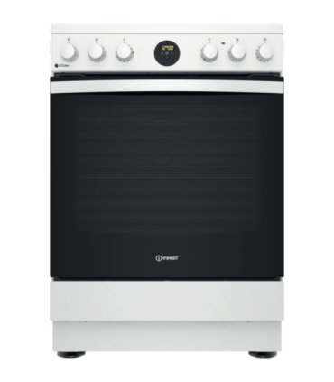 INDESIT Cooker IS67V8CHW/E Hob type Vitroceramic Oven type Electric White Width 60 cm Grilling Depth 60