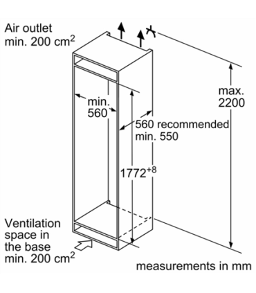 Bosch Refrigerator KIN86NSE0 Energy efficiency class E Built-in Combi Height 177.2 cm No Frost system |