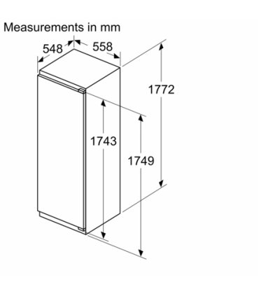 Bosch Refrigerator KIR81ADD0 Energy efficiency class D Built-in Larder Height 177.2 cm Fridge net capacity