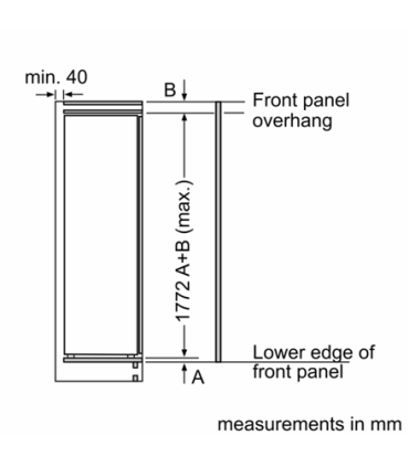 Bosch Refrigerator KIR81ADD0 Energy efficiency class D Built-in Larder Height 177.2 cm Fridge net capacity