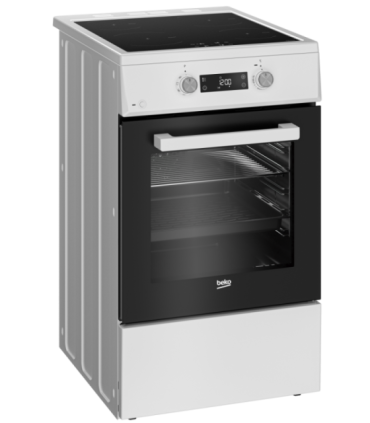 BEKO Cooker FSM59305WDT Hob type Induction Oven type Electric White Width 50 cm Grilling Depth 60 cm 60
