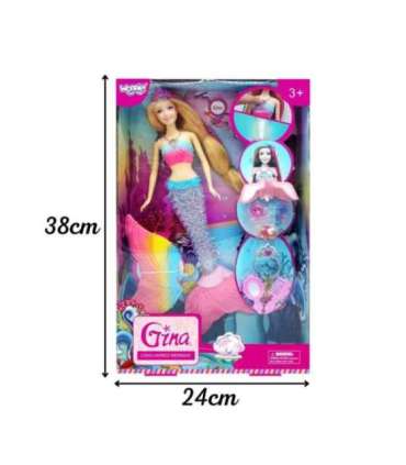 WOOPIE Lalka Syrenka Gina Magiczna Tęczowa z Akcesoriami