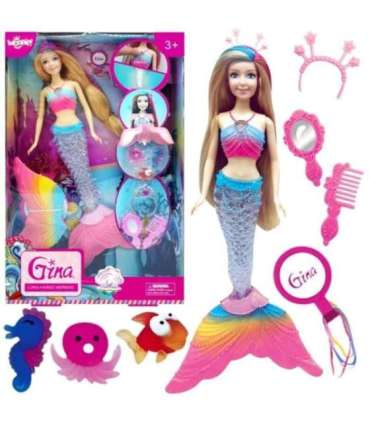 WOOPIE Lalka Syrenka Gina Magiczna Tęczowa z Akcesoriami