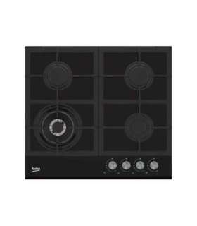 Beko HILW64235S Hob, Gas, Width 58,5 cm, 4 cooking zones, Mechanic control, Black