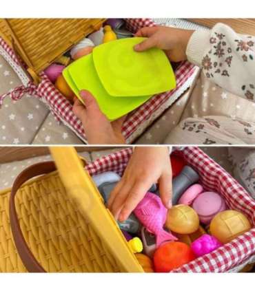 WOOPIE Kosz Piknikowy Owoce Warzywa Fast Food Zestaw XXL 103el.