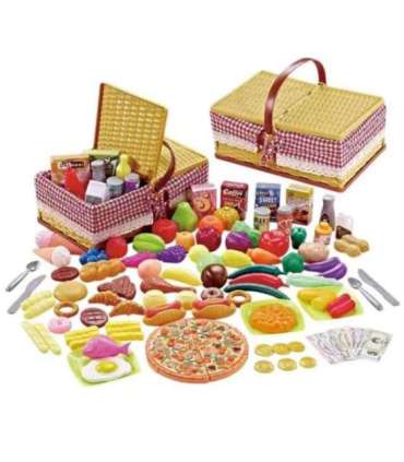 WOOPIE Kosz Piknikowy Owoce Warzywa Fast Food Zestaw XXL 103el.