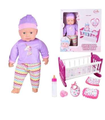 WOOPIE ROYAL Zestaw XL Opiekunka Lalka Jednorożec z Kołyską i Zestawem do Karmienia