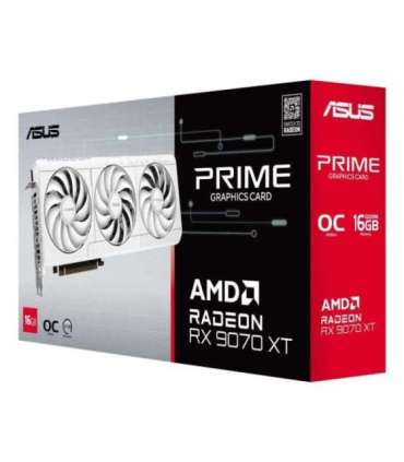 Graphics Card|ASUS|AMD|Radeon RX 9070 XT|2460 MHz|16 GB|GDDR6|256 bit|PCI Express 5.0|Active|PRIME-RX9070XT-O16G-WH