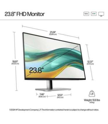 LCD Monitor|HP|9D9L6UT|24"|Swivel|Pivot|Height adjustable|Tilt|Matte|Panel IPS|1920x1080|16:9|100|5 ms|Colour Black|9D9L6UT