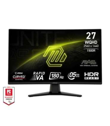 LCD Monitor|MSI|MAG 274CQF|27"|Gaming/Curved|Matte|Panel VA|2560x1440|16:9|180Hz|0.5 ms|Colour Black|MAG274CQF