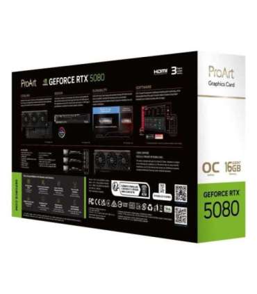 Graphics Card|ASUS|NVIDIA|GeForce RTX 5080|16 GB|GDDR7|256 bit|PCI Express 5.0|Active|PROART-RTX5080-O16G
