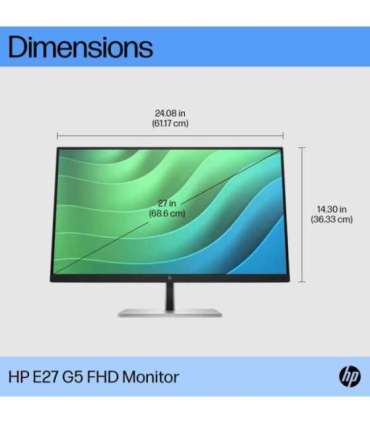 LCD Monitor|HP|E27 G5|27"|Business|Panel IPS|1920x1080|16:9|5 ms|6N4E2AA