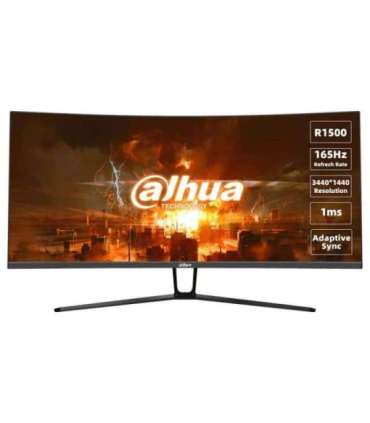 LCD Monitor|DAHUA|DHI-LM34-E330C|34"|Gaming/Curved/21 : 9|Panel VA|3440x1440|21:9|165Hz|1 ms|Tilt|Colour Black|LM34-E330C