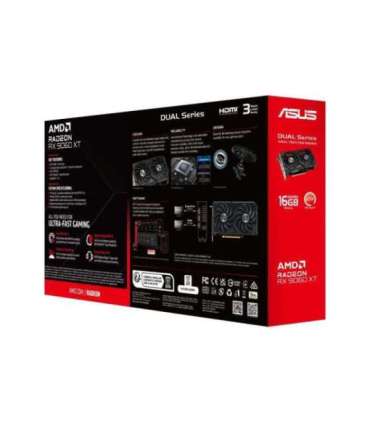 Graphics Card|ASUS|AMD Radeon RX 9060 XT|16 GB|GDDR6|128 bit|PCIE 5.0 16x|Dual Slot Fansink|DUAL-RX9060XT-16G