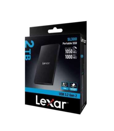 External SSD|LEXAR|SL300|2TB|USB-C|Write speed 1000 MBytes/sec|Read speed 1050 MBytes/sec|LSL300002T-RNBNG