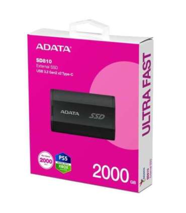 External SSD|ADATA|SD810|2TB|USB-C|Write speed 2000 MBytes/sec|Read speed 2000 MBytes/sec|SD810-2000G-CBK