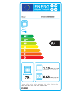 Haier HWO60SM2B9BH  Built in Oven, A+, Capacity 70 L, Black Haier